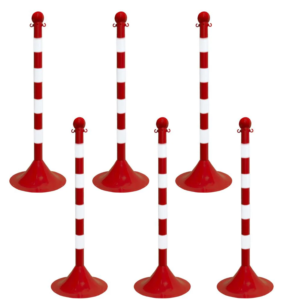 Red/white Stripes Light Duty Stanchion (6-pack)