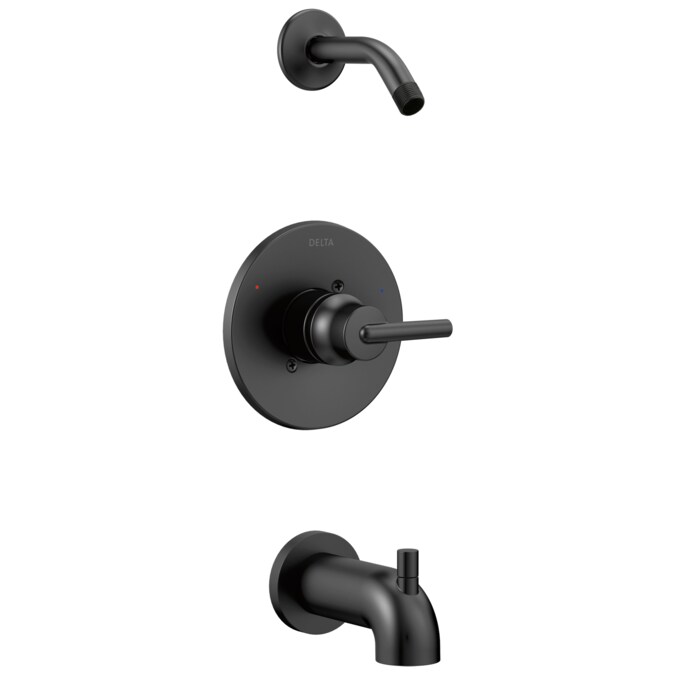 Delta Trinsic Matte Black 1-handle Bathtub and Shower Faucet Valve Included