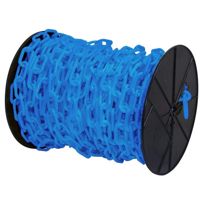 Mr. Chain 1.5 in (#6, 38Mm) X 200 Ft Sky Blue Plastic Barrier Chain On A Reel