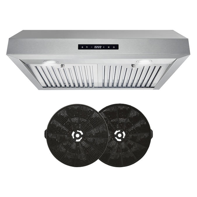Cosmo UMC30-DL 30-in 380-CFM Ductless Stainless Steel Under Cabinet Range Hoods Undercabinet Mount with Charcoal Filter