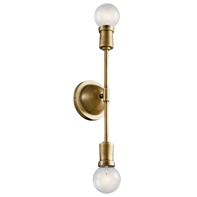 Kichler Armstrong 16.75-in W 2-Light Brass Modern/Contemporary Incandescent Wall Sconce