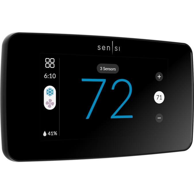 Emerson Sensi Black Beveled Edge Smart Thermostat with Wi-Fi Compatibility