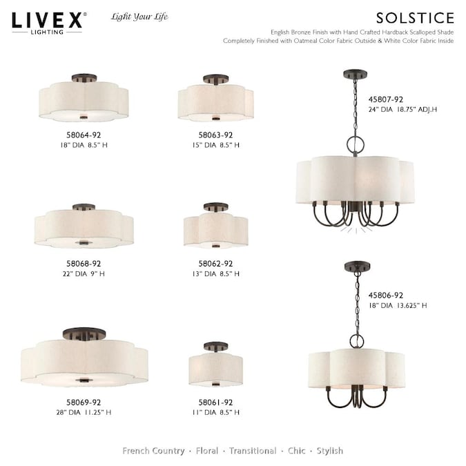 Livex Lighting Solstice 2-Light Matte Bronze Semi mount light - Image 8