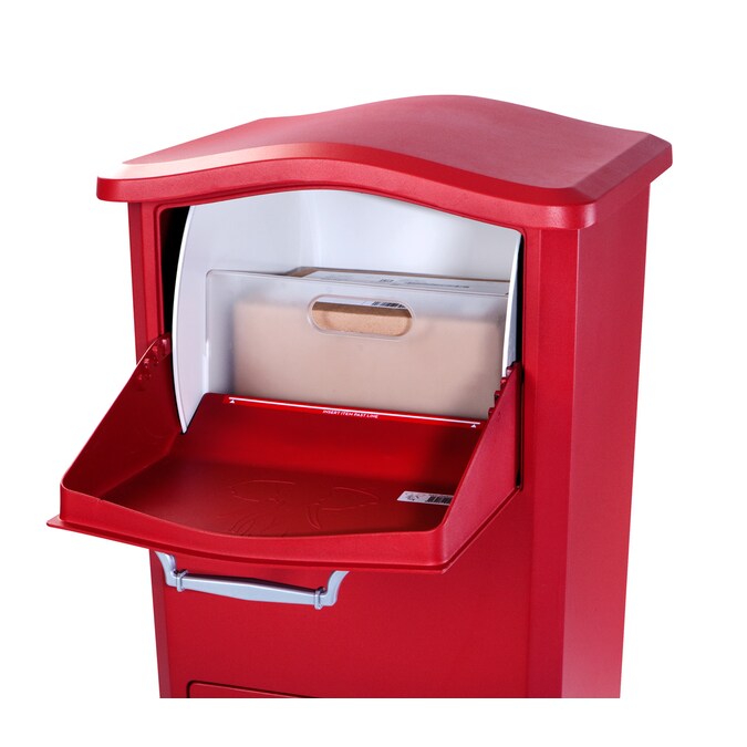 Architectural Mailboxes Ground Mount Red Metal Extra Large Lockable Mailbox - Image 2