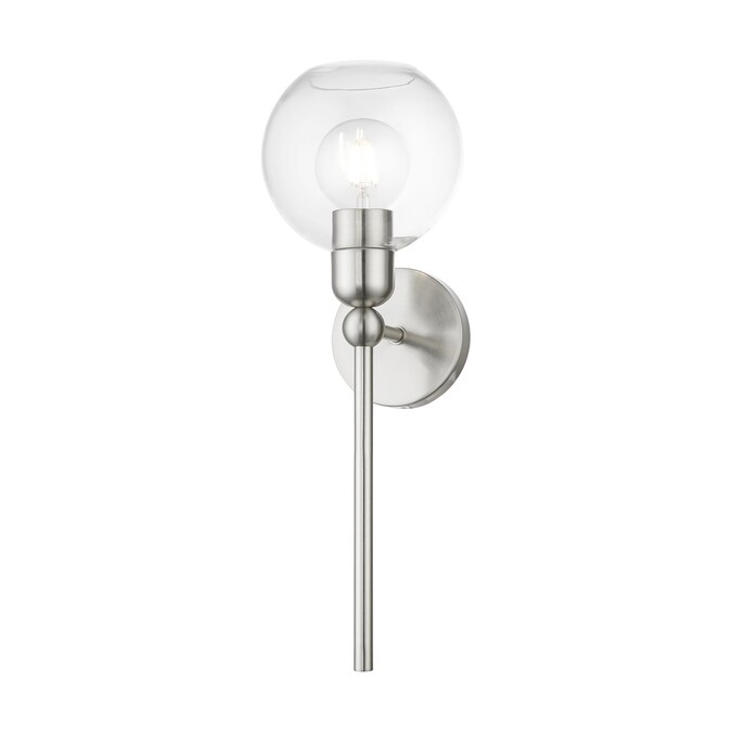 Livex Lighting Downtown 6.5-in W 1-Light Brushed Nickel Industrial Incandescent Wall Sconce - Image 4