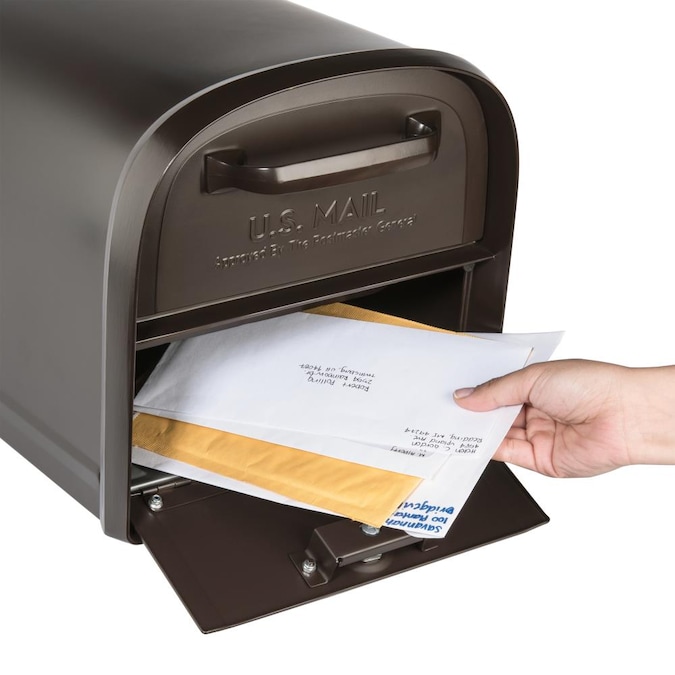 Architectural Mailboxes Post Mount Bronze Metal Large Lockable Mailbox - Image 12