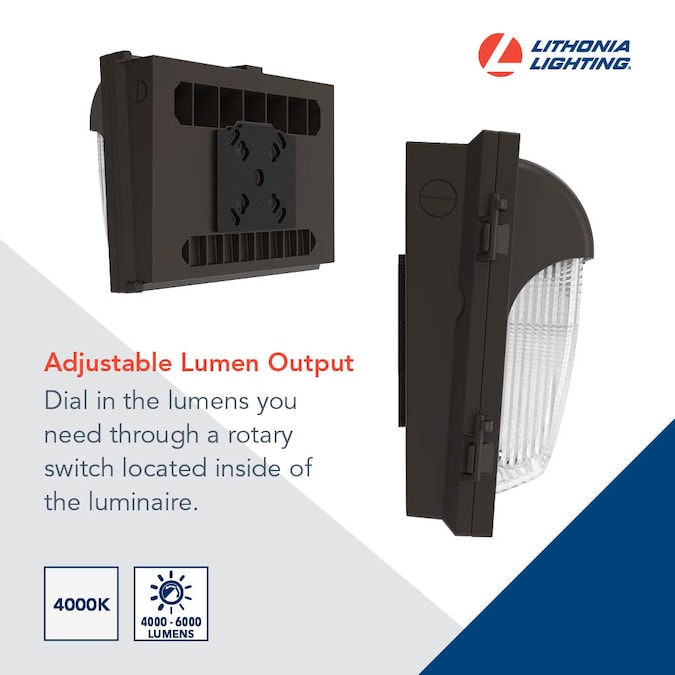 Lithonia Lighting 100-Watt EQ Textured Hardwired LED Outdoor Wall Pack Light 6950-Lumen - Image 6