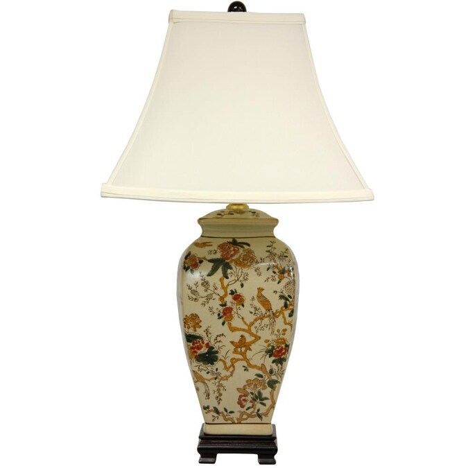 Red Lantern Oriental Furniture 25-in Brown 3-way Table Lamp with Fabric Shade