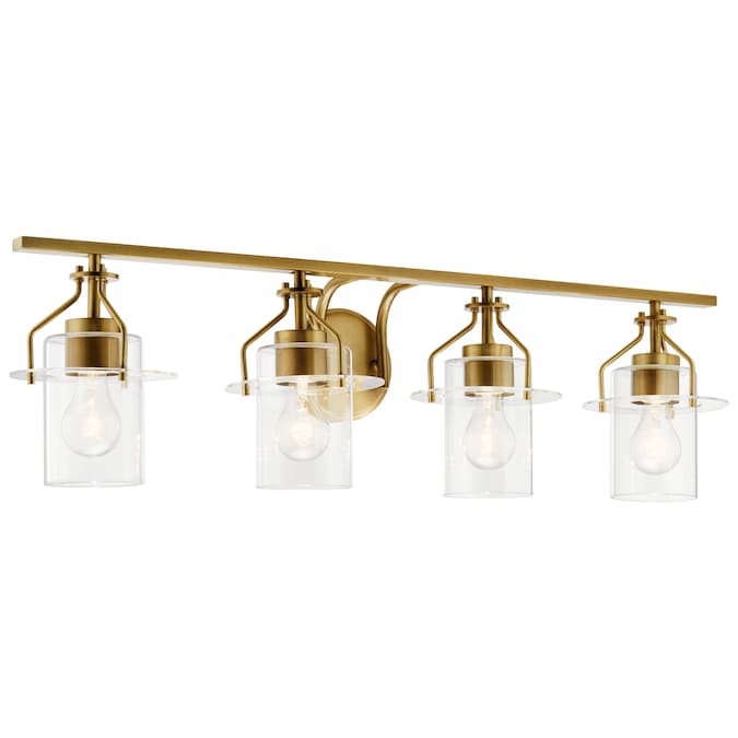 Kichler Everett 34.25-in 4-Light Gold Industrial Vanity Light