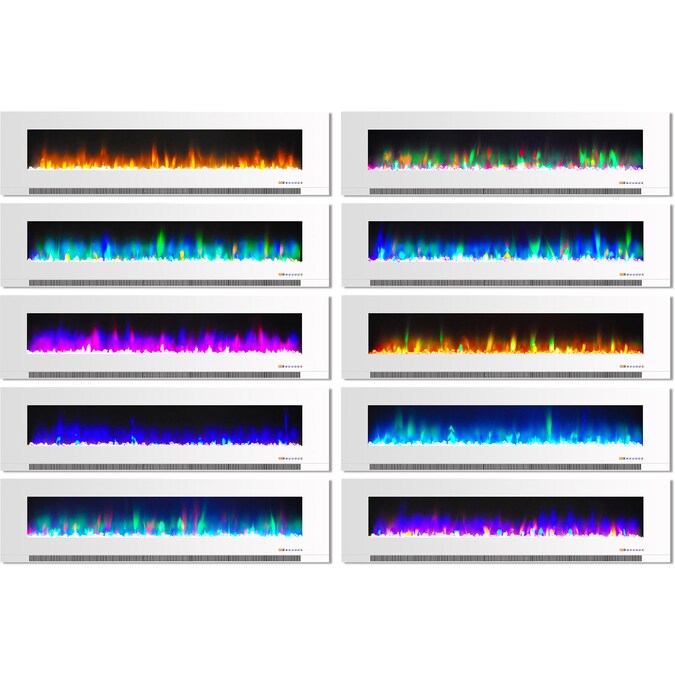 Cambridge 78-in W White Fan-forced Wall-mount Electric Fireplace with Remote Control Included - Image 10