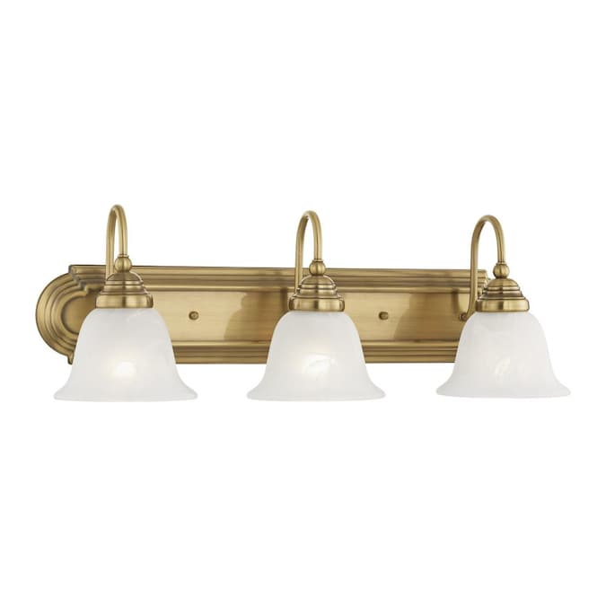 Livex Lighting Belmont 3-Light Antique Brass Traditional Vanity Light