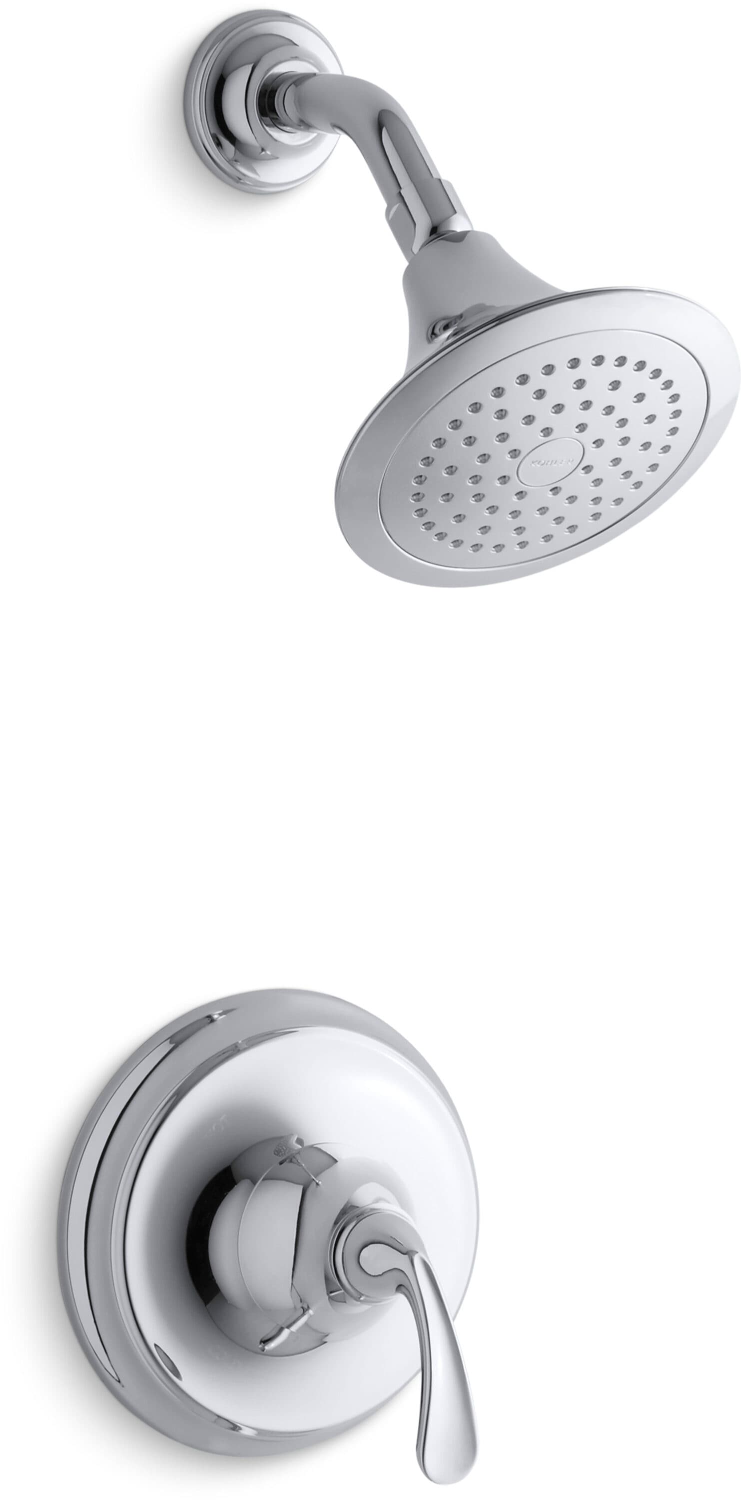 Fort Polished Chrome 1-handle Single function 6.375-Inches Round Shower Faucet (Valve Not Included)