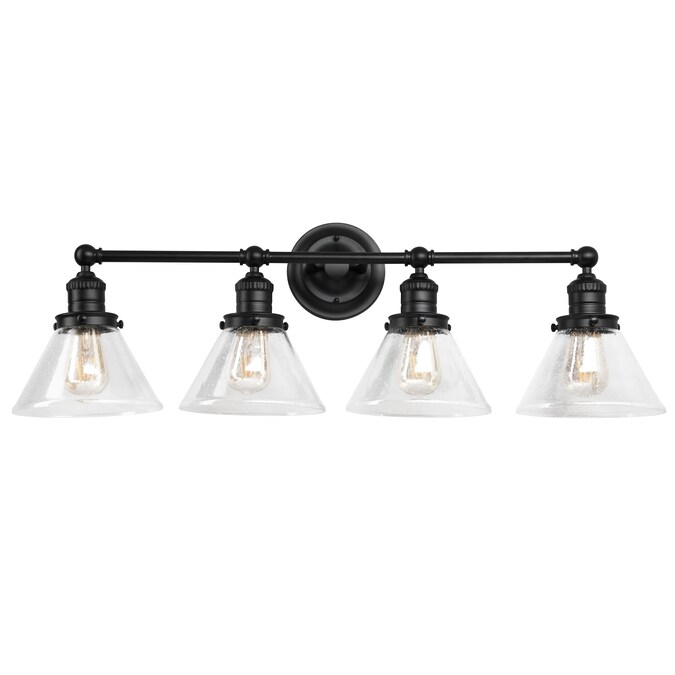 Design House Augustin 34.88-in 4-Light Matte Black LED Transitional Vanity Light