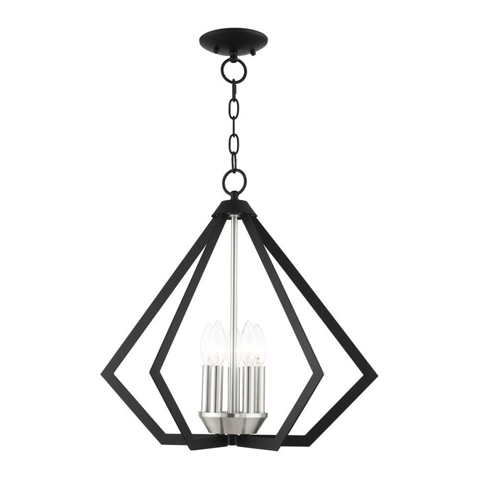 Livex Lighting Prism 5-Light Matte Black Modern/Contemporary Damp Rated Chandelier