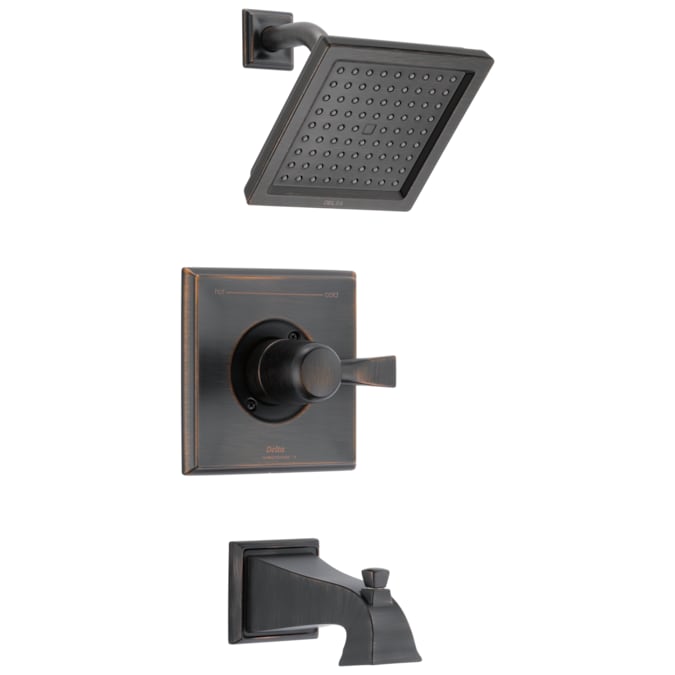 Delta Dryden Venetian Bronze 1-handle Single Function Square Bathtub and Shower Faucet Valve Included