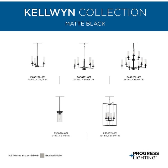 Progress Lighting Kellwyn 3-Light 16-in Matte Black Semi Flush Mount Light - Image 8