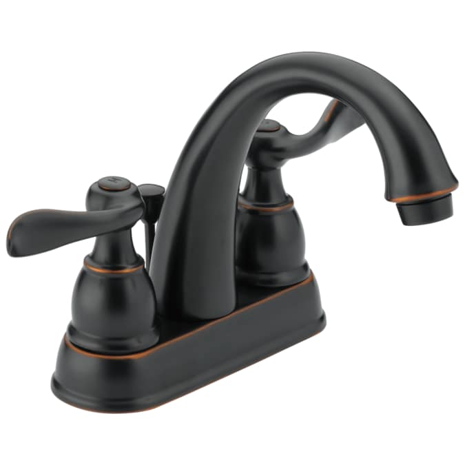 Delta Windemere Oil Rubbed Bronze 4-in centerset 2-Handle WaterSense Bathroom Sink Faucet with Drain