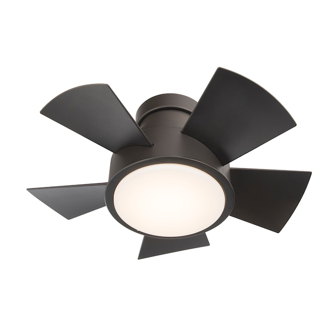 Modern Forms Vox 26-in Bronze Integrated LED Indoor/Outdoor Flush Mount Smart Ceiling Fan with Light and Remote (5-Blade)