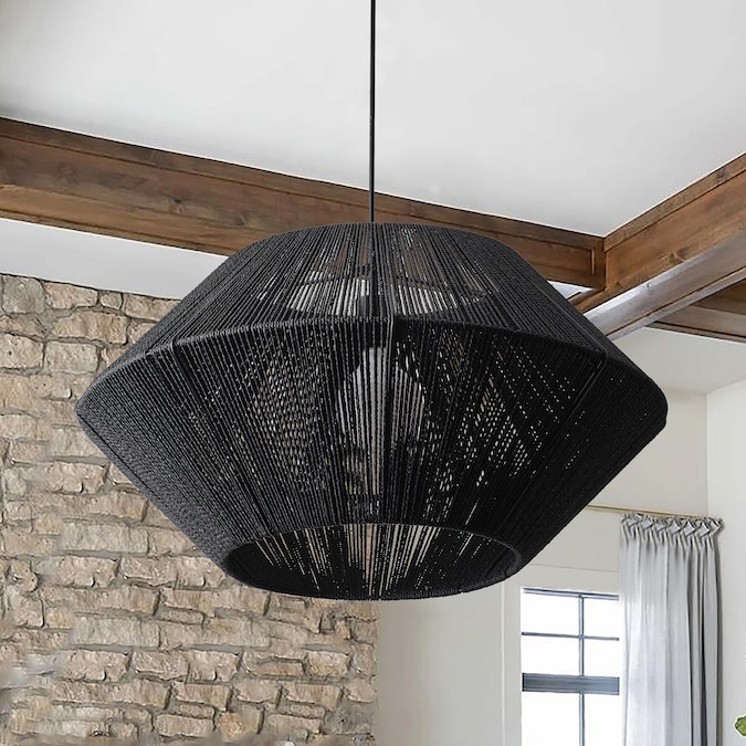 Aiwen 1-Light Black Farmhouse Led; Dry rated Chandelier