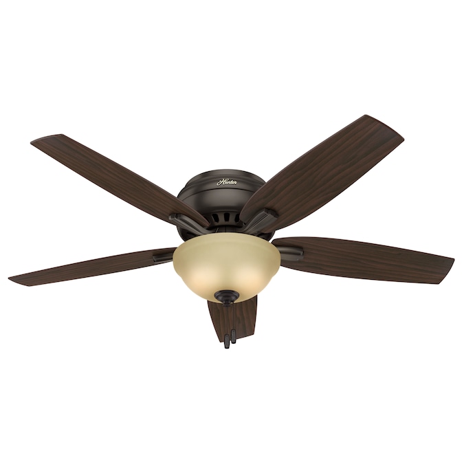 Hunter Newsome 52-in with Roasted Walnut/Yellow Walnut Blades LED Ceiling Fan with Light (5-Blade)
