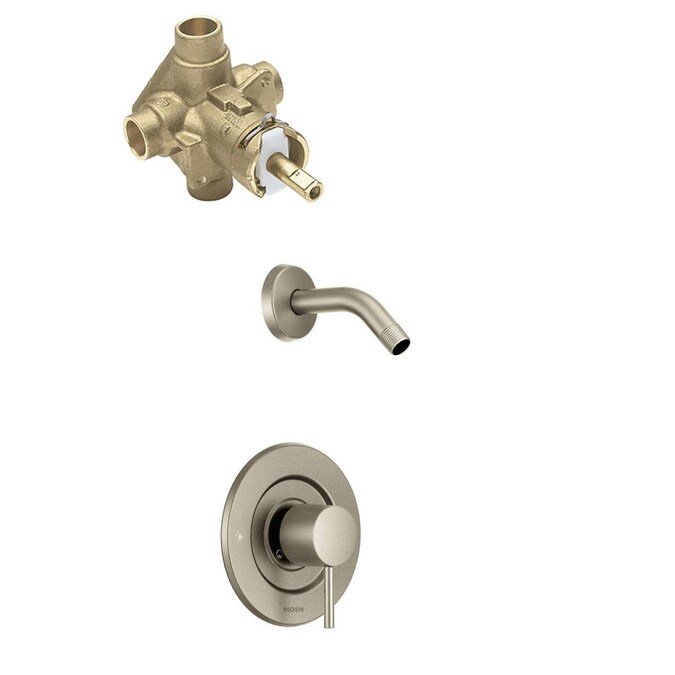 Moen Align Brushed Nickel 1-handle Round Shower Faucet Valve Included