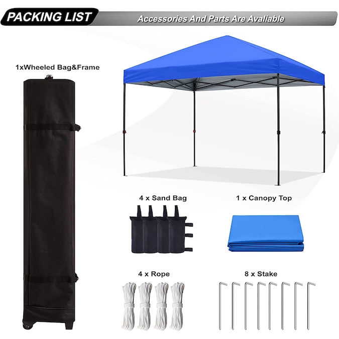 ABCCANOPY 8-ft x 8-ft Square Blue Pop-up Canopy - Image 7