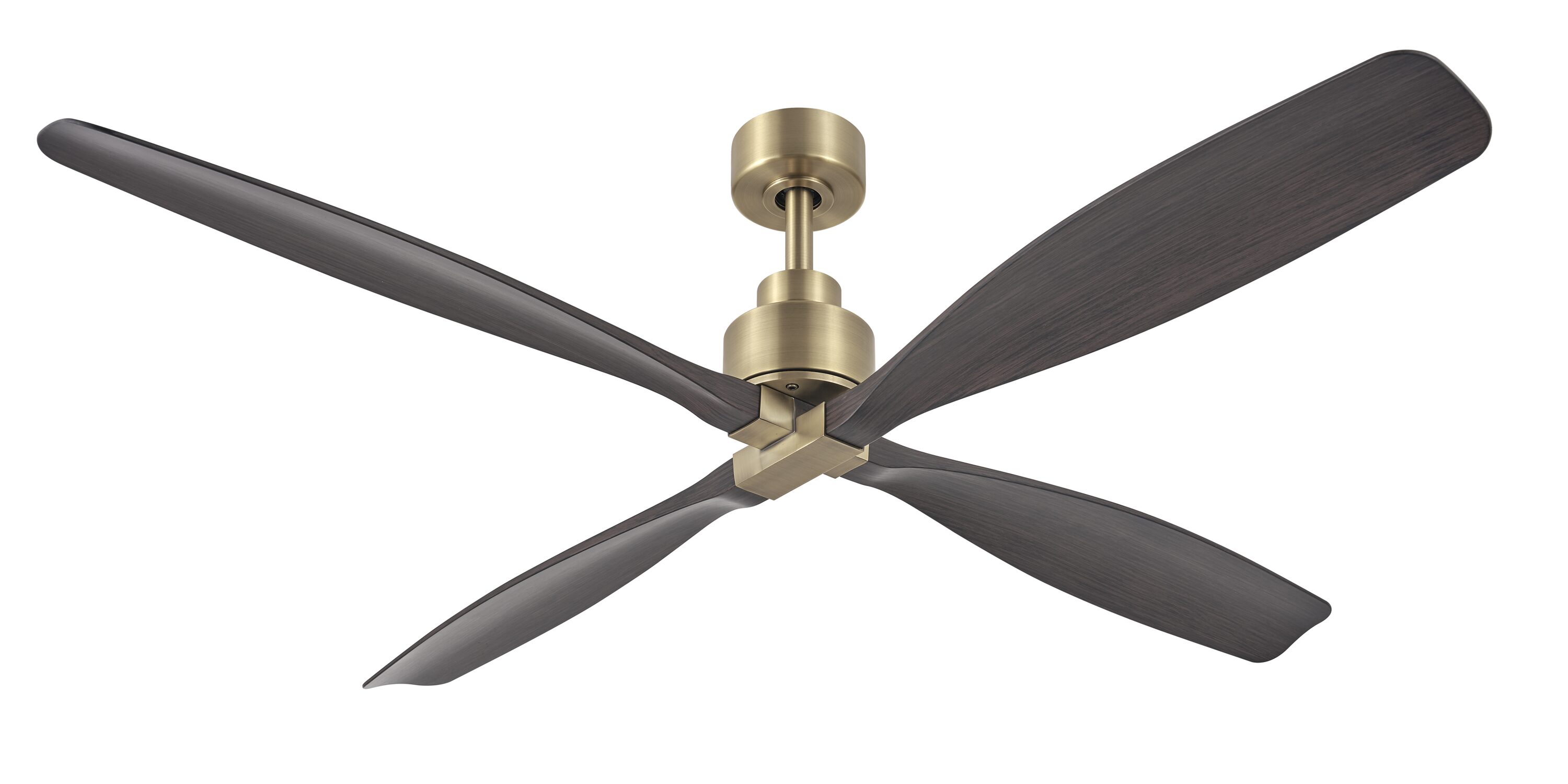 Shorehaven 56-in Outdoor Aged Brass with Barrique Barrel Blades Ceiling Fan Without Light and Remote ( 4 -Blade ) - Image 4
