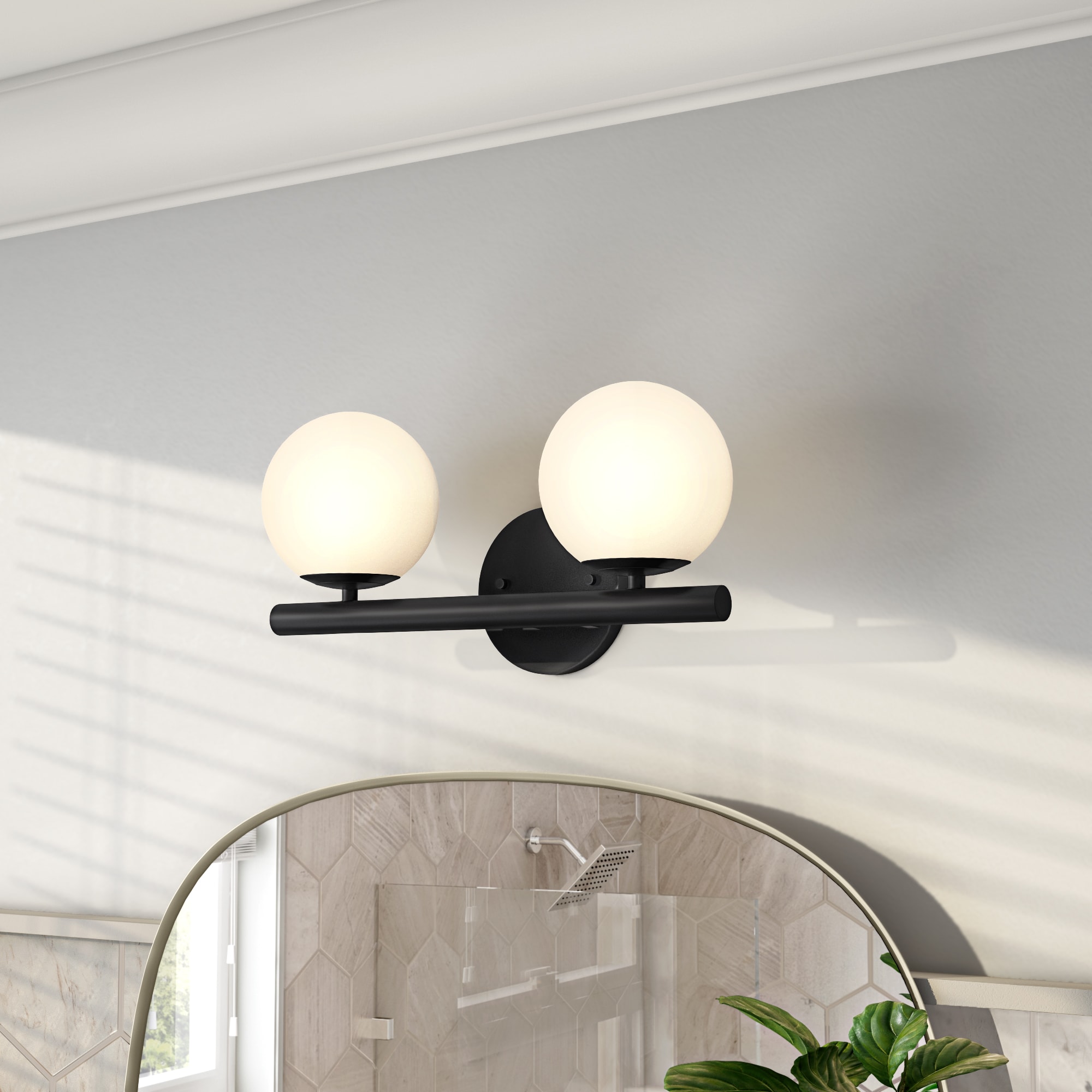 Crown Heights 16.25-in 2 -Light Matte Black Modern/contemporary Vanity light bar