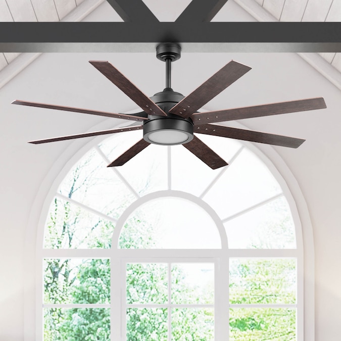 Honeywell Xerxes 62-in Bronze with Rough Pine/Dark Elm Blades Indoor Ceiling Fan with Light and Remote (8-Blade)