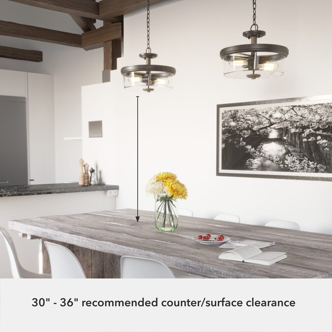 Hunter River Mill 2-Light 15-in Satin Brown Flush Mount Light - Image 7