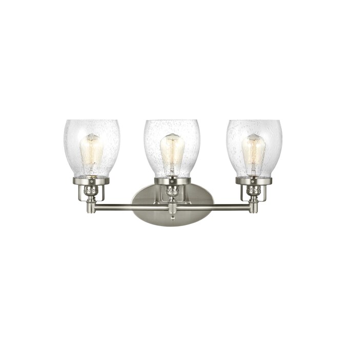 Generation Lighting Belton 21-in 3-Light Brushed Nickel Transitional Vanity Light