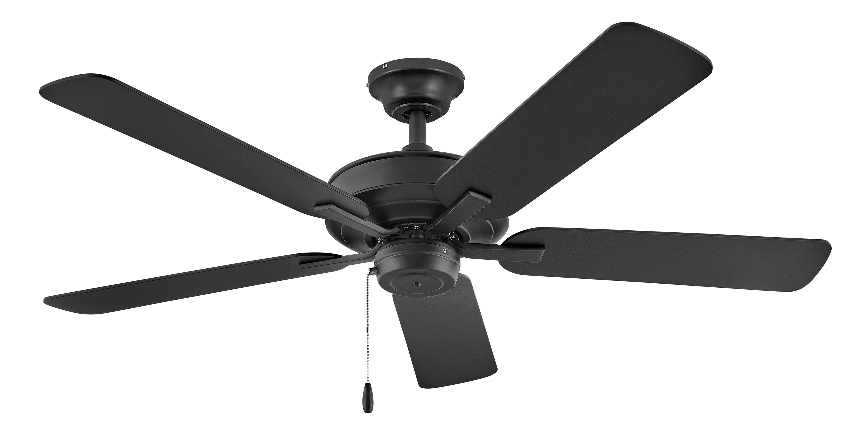 METRO 52-in Smart Matte Black with Matte Black, Walnut Blades Ceiling Fan Light Kit Compatible ( 5 -Blade )
