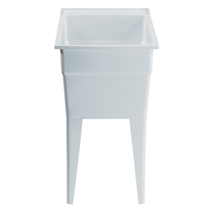 RuggedTub 18-in x 24.5-in 1-Basin White with Gray Speckles Freestanding Utility Tub - Image 4