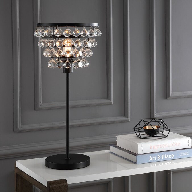 JONATHAN  Y Buckingham Crystal/Metal Modern Transitional 25-in Bronze Led, Table Lamp with No Shade