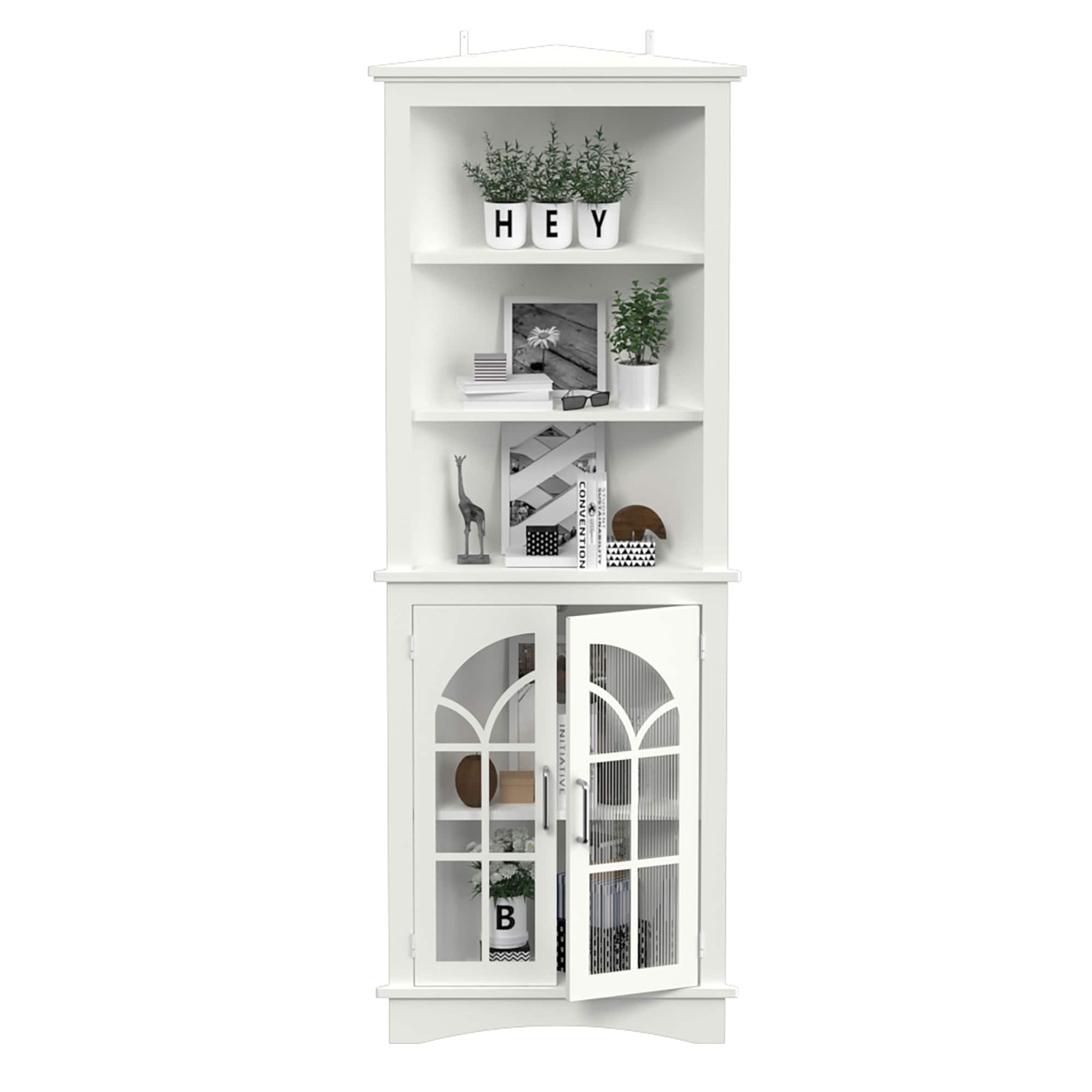 16.7-in W x 63.3-in H MDF White Freestanding Utility Storage Cabinet