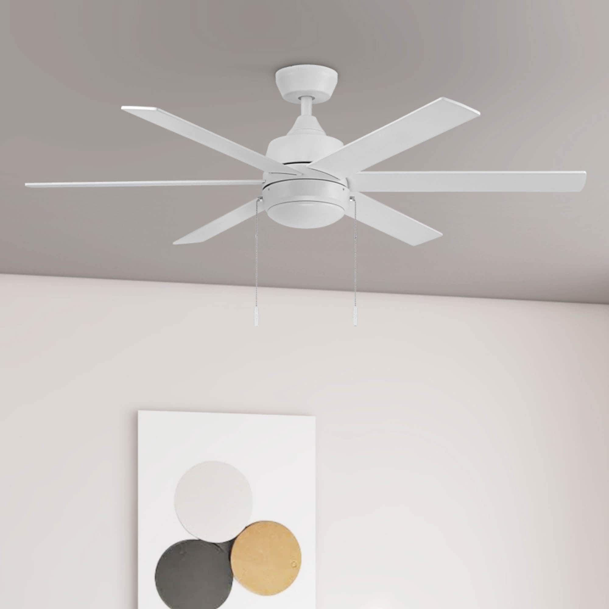 Covedale 52-in Color-Changing Outdoor White with White/White Barnwood Blades Ceiling Fan With Light ( 6 -Blade )