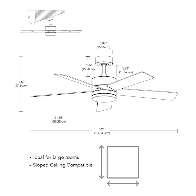 Globe Electric Dayton 52-in Color-Changing Integrated LED Outdoor Smart White with White Blades Ceiling Fan With Light - Remote Included ( 5 -Blade ) - Image 8