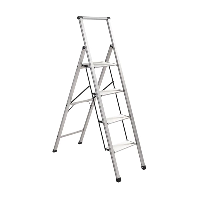 Xtend+Climb SLIMLINE 4-Step 250-lb Capacity Silver Aluminum Foldable Step Stool