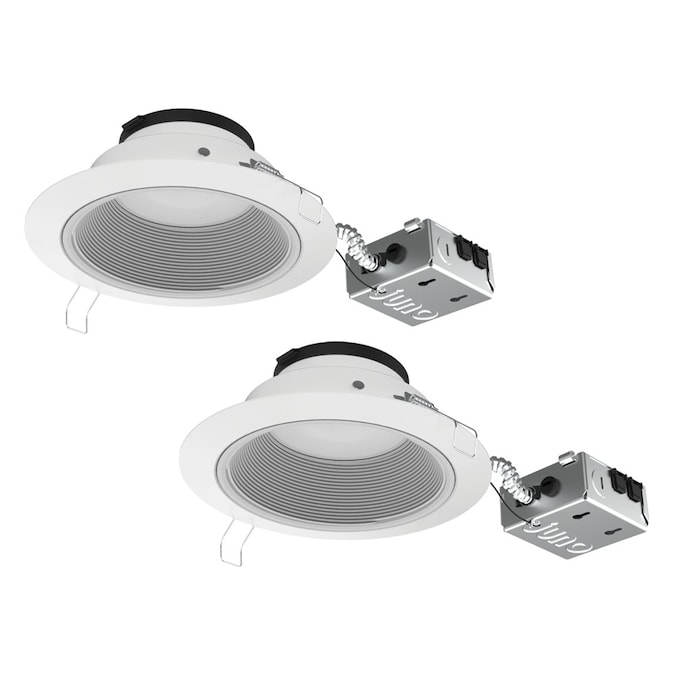 Juno Podz Gloss 6-in 1200-Lumen Switchable White Round Dimmable LED Canless Shower Recessed Downlight (2-Pack)