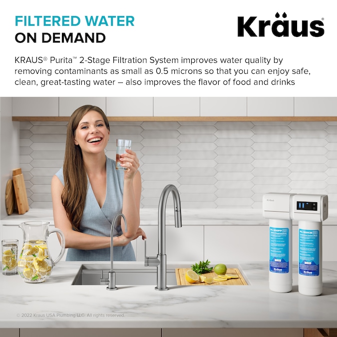 Kraus Purita Dual-stage Carbon Block Reverse Osmosis Filtration Under Sink Water Filtration System - Image 4