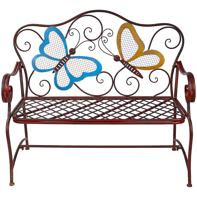 Alpine Corporation 23-in W x 39-in H Multicolor Iron Garden Bench