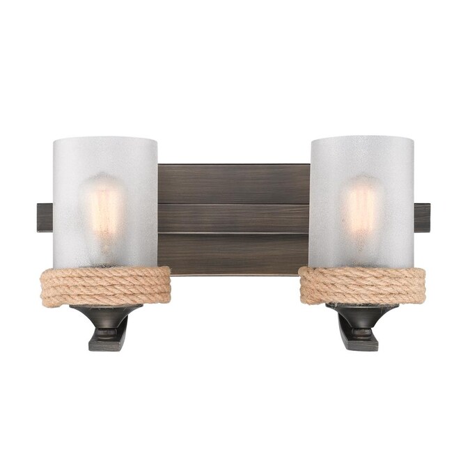 Golden Lighting Chatham 16-in 2-Light Brushed Bronze Coastal Vanity Light