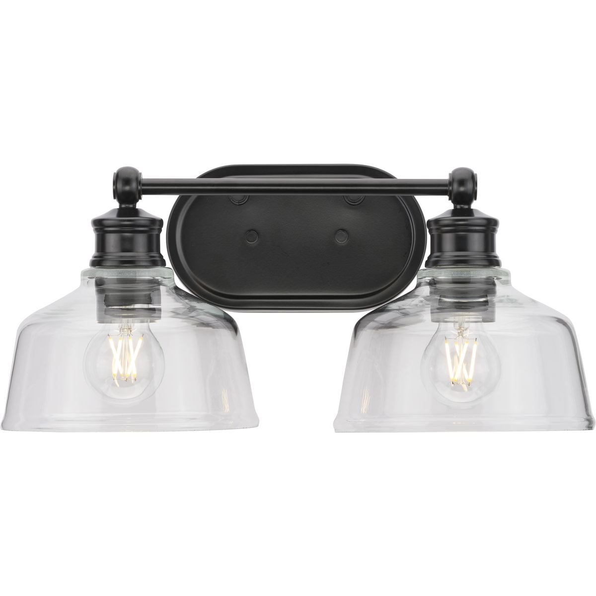 Singleton 17-in 2 -Light Matte Black Farmhouse Vanity light