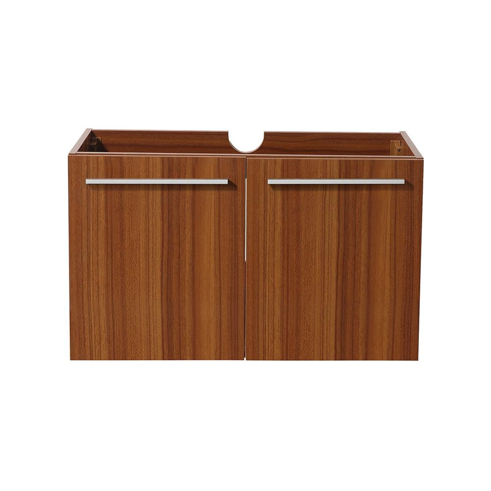 Vista 30-in Teak Floating Bathroom Vanity Base Cabinet without Top