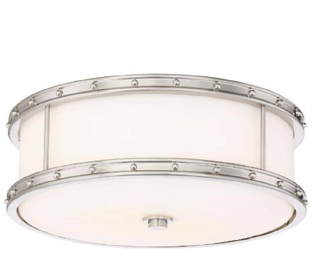 Lavery 1 -Light 15.5-in Brushed Nickel Integrated LED Flush Mount Light