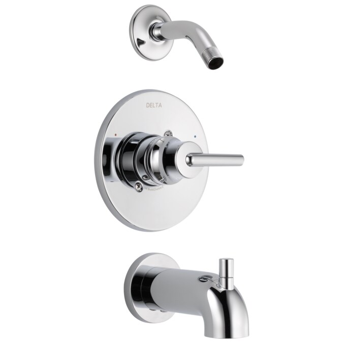 Delta Trinsic Chrome 1-handle Bathtub and Shower Faucet Valve Included