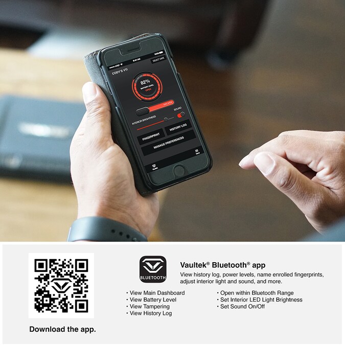 Vaultek VTi Full-Size Bluetooth Enabled 2-Gun Biometric Gun Safe with Interior Lighting - Image 4