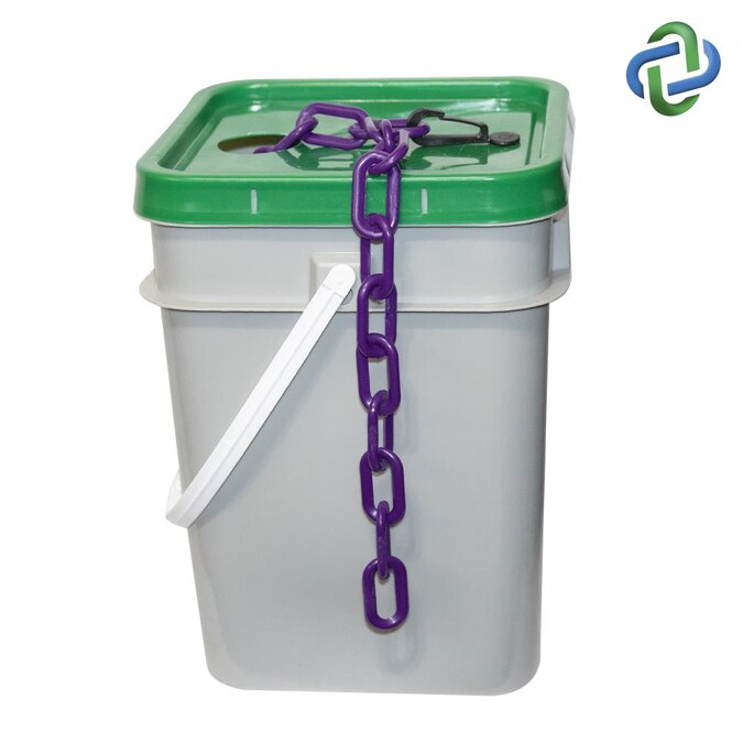 Mr. Chain 2 In. (#8, 51Mm) X 160 Ft. Purple Plastic Barrier Chain In A Pail