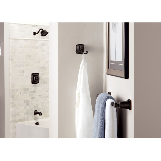 Moen Boardwalk Mediterranean Bronze 1-handle Single Function Square Shower Faucet - Image 2