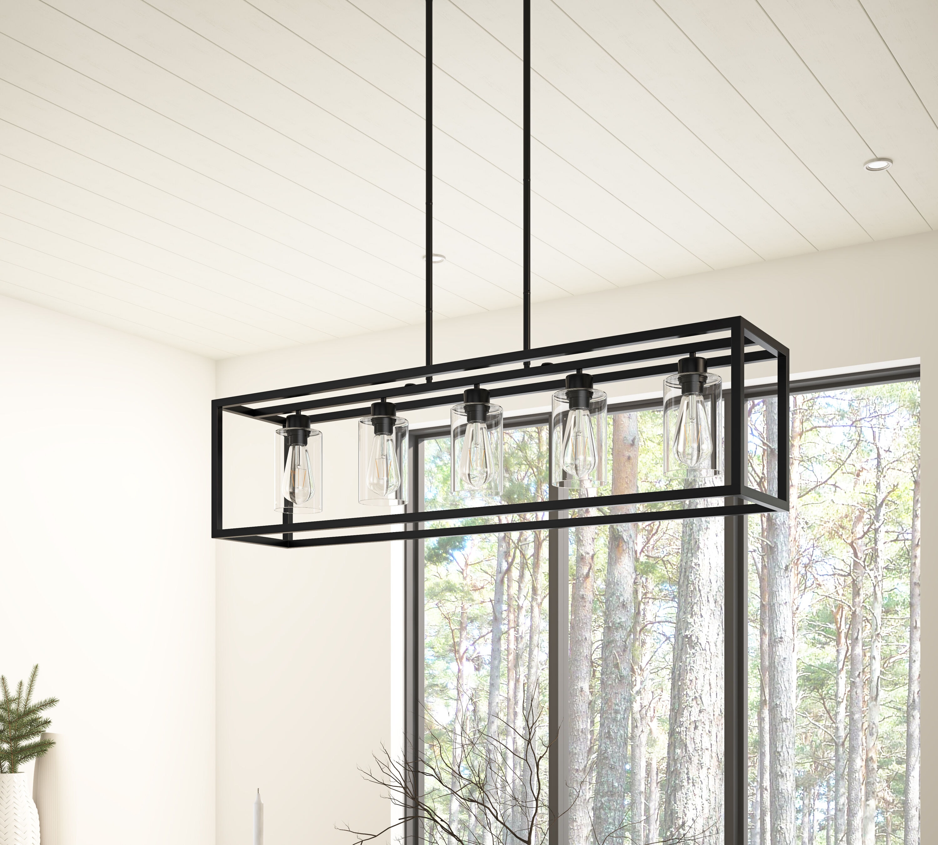 5 -Light Black Farmhouse For Use in Bedrooms, Dining Rooms, Foyers, Kitchens, Living Rooms Chandelier